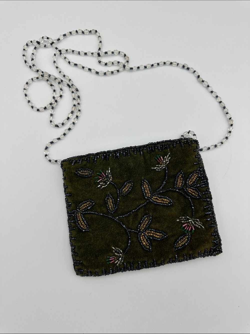 Moyna beaded floral clutch bag